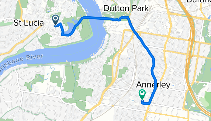 Cooper Rd, St Lucia to 23 Norman St, Annerley