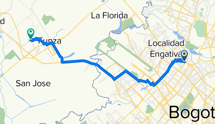 De Granja Cra 77, Bogotá a Carrera 13a 110, Mosquera