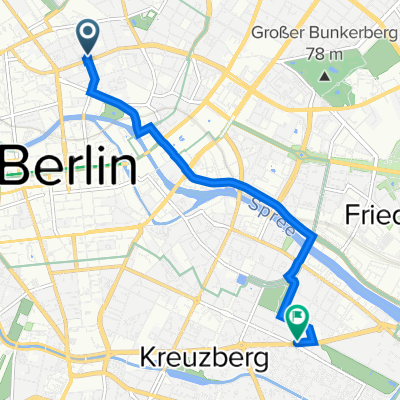 Torstraße 191B, Berlin nach Skalitzer Straße 99–105, Berlin
