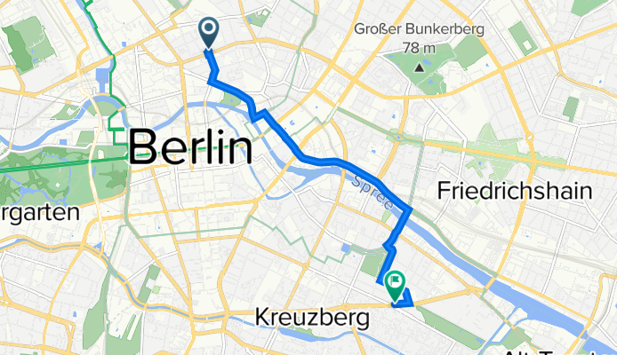 Torstraße 191B, Berlin nach Skalitzer Straße 99–105, Berlin
