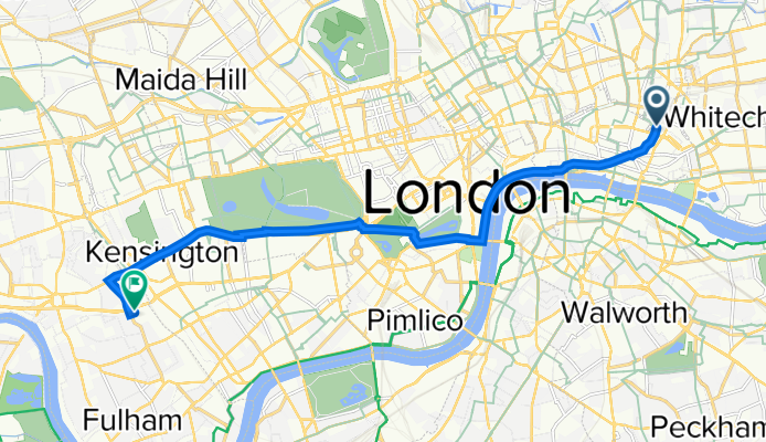 70 Old Broad St, London to 13–35 Beaumont Ave, London