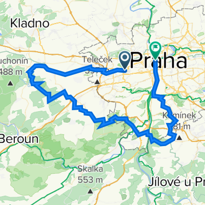 Route from Kukulova, Prague