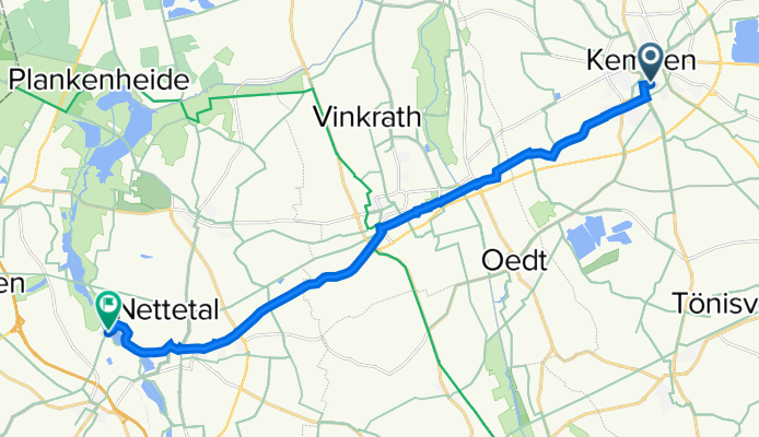 Dinkelbergstraße 28, Kempen nach Lindenallee 50, Nettetal