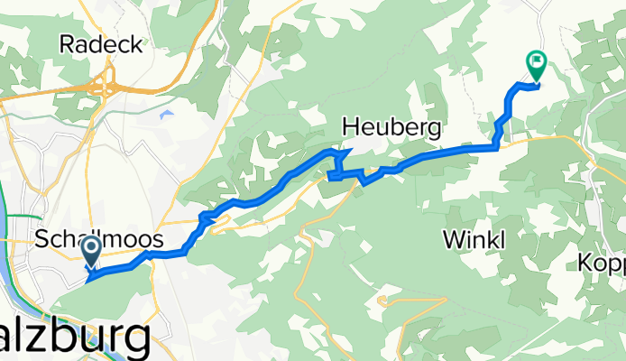 Emil-Kofler-Gasse 5–7, Salzburg nach Sonnleitenstraße 13a, Schwaighofen