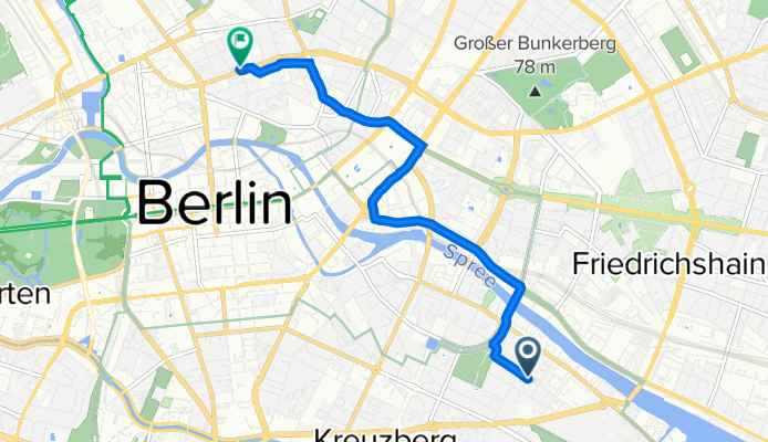 Pücklerstraße 17–21, Berlin nach Torstraße 191A, Berlin