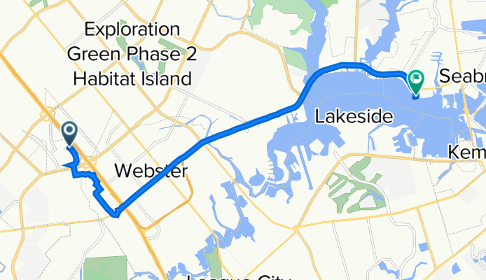 1100 Baybrook Mall Dr, Houston to 3005 Seargent St, Seabrook