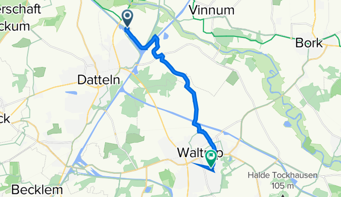 Natroper Weg 7, Datteln nach Bismarckstraße 29, Waltrop