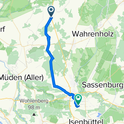 Am Fuhrenkamp, Groß Oesingen nach Albert-Schweitzer-Straße 15, Gifhorn