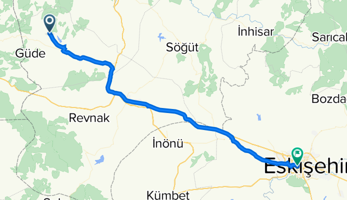 Route to Gulcicek Sk. 4, Odunpazari