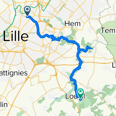 De Rue du Docteur Roux 8, Marcq-en-Barœul à Chemin des Osiers 425, Louvil