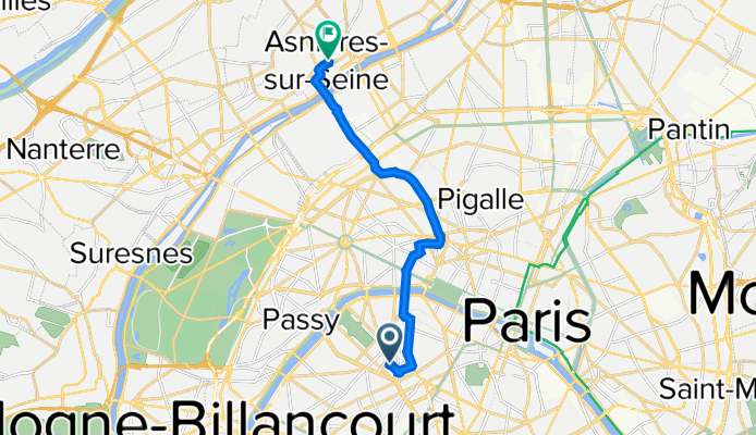 2 Rue Léon Vaudoyer, Paris à 14 Place de l'Hôtel de Ville, Asnières-sur-Seine