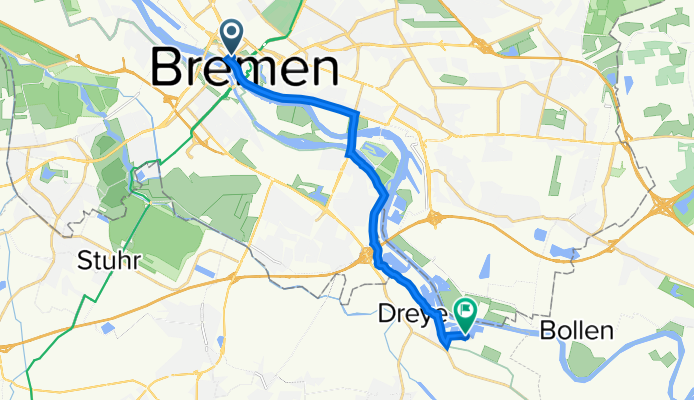 Bürgermeister-Smidt-Straße 97-111, Bremen nach Straße ohne Straßennamen, Weyhe