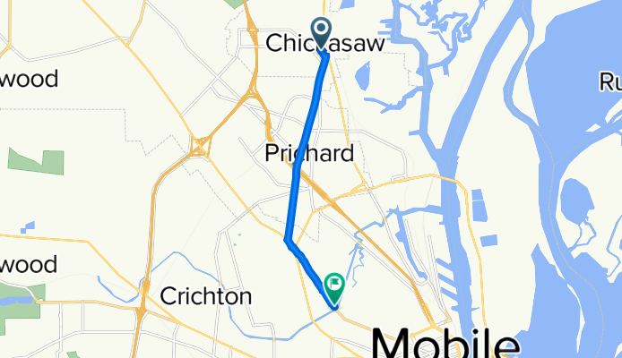 307 Court St, Chickasaw to Dr Martin Luther King Jr Ave, Mobile