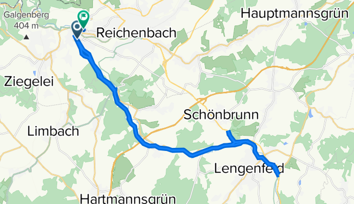 Mühlgasse 16, Mylau nach Ernst-Thälmann-Straße 9, Mylau
