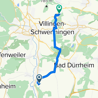 Uhlandstraße 6, Brigachtal nach Auf Herdenen 22/1, Villingen-Schwenningen