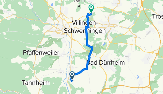 Uhlandstraße 6, Brigachtal nach Auf Herdenen 22/1, Villingen-Schwenningen