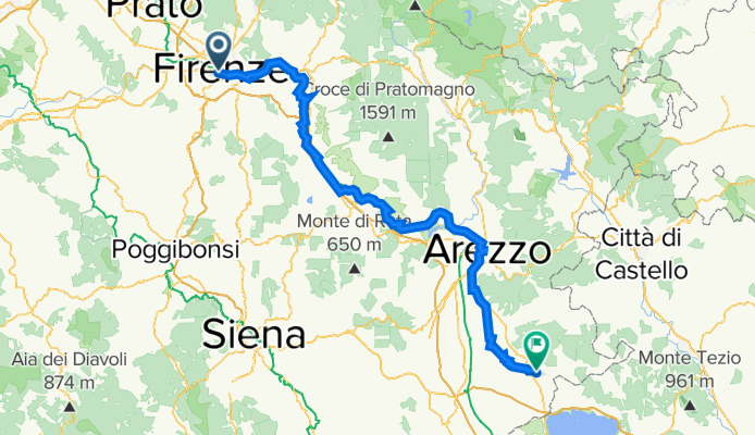 Day One: Florence - Arezzo - Cortona 128kms/79mi/1090m ascent