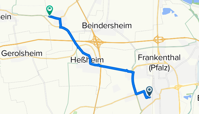Route von Theodor-Storm-Straße 14, Beindersheim