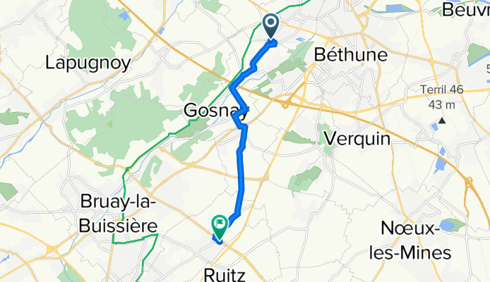 895 Rue Henri Barbusse, Fouquereuil à 20 Rue Émile et Léopold Lesage, Haillicourt