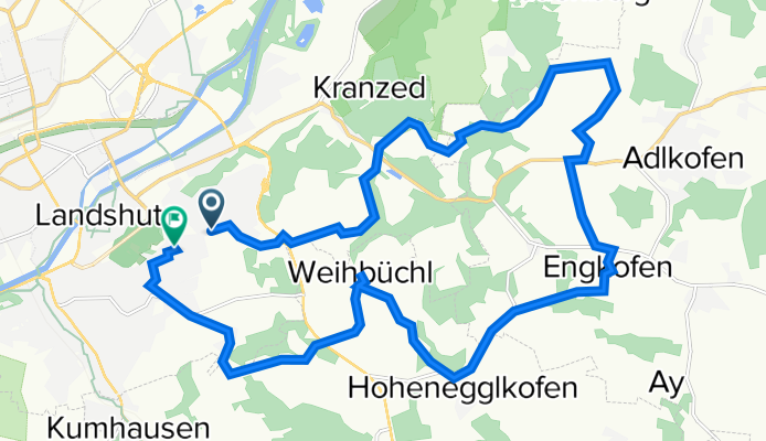 Hagrainer Straße 66B, Landshut nach Mörikeweg 7, Landshut