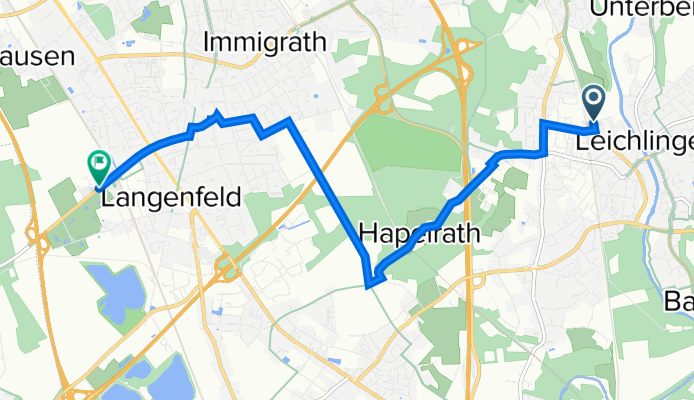 Landwehrstraße, Leichlingen (Rheinland) nach Knipprather Straße, Langenfeld (Rheinland)