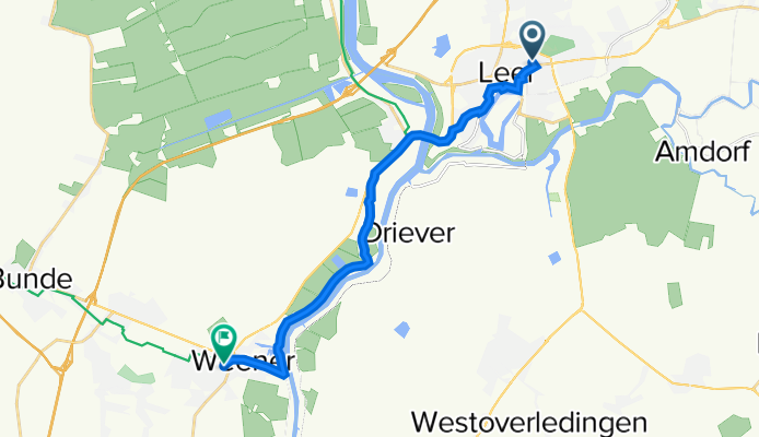 Marienstraße 15, Leer (Ostfriesland) nach Bahnhofstraße 14, Weener