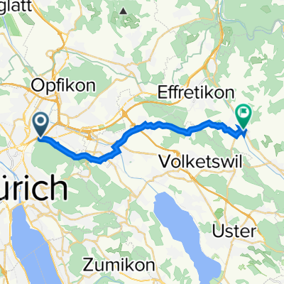 Hubenstrasse 24–26, Zürich nach Talgartenstrasse 15, Illnau