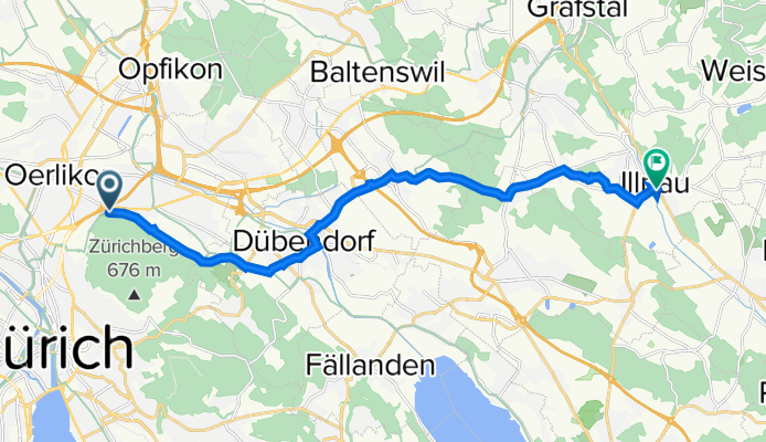 Hubenstrasse 24–26, Zürich nach Talgartenstrasse 15, Illnau