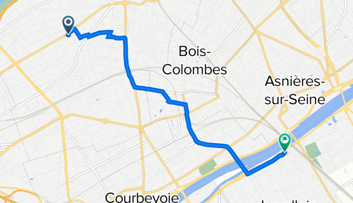 261 Rue Gabriel Péri, Colombes to 60 Quai Charles Pasqua, Levallois-Perret