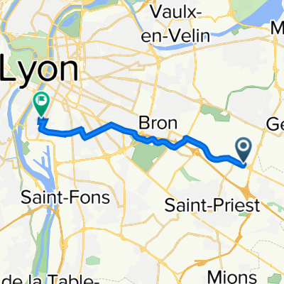 204 Route de Grenoble, Saint-Priest à 26 Rue Simone de Beauvoir, Lyon