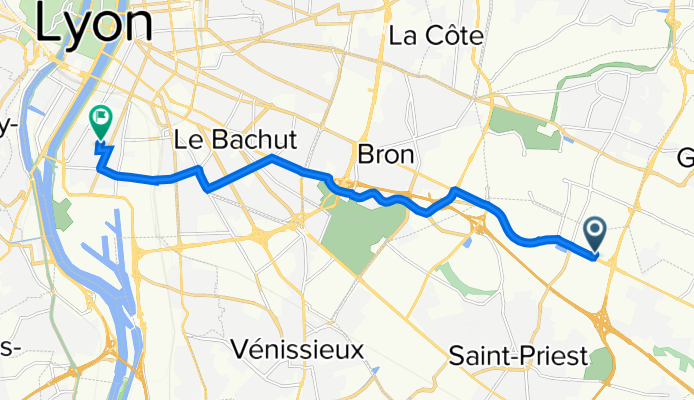 204 Route de Grenoble, Saint-Priest à 26 Rue Simone de Beauvoir, Lyon