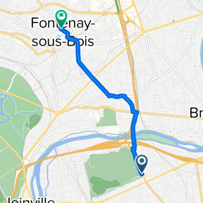 De Général de Gaulle - Stalingrad, Champigny-sur-Marne à Rue Guérin Leroux 22, Fontenay-sous-Bois