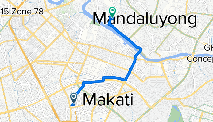 Amorsolo Street, Makati City to 669 C. dela Cruz Street, Mandaluyong City