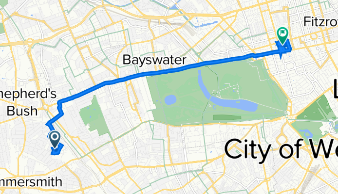 Thackeray Court, Blythe Road, London to 1 Edwards Mews, London