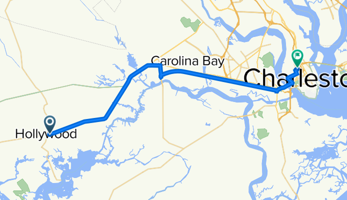 32.734° N -80.237° W nach 32.799° N -79.950° W