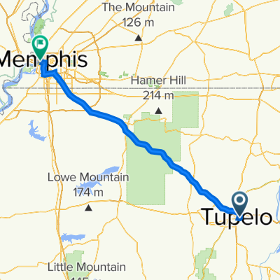 306 Elvis Presley Dr, Tupelo nach 149 Union Ave, Memphis