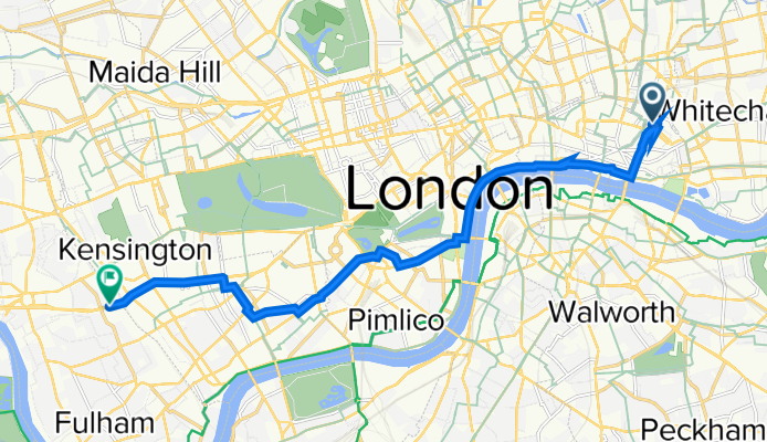 117-121 Bishopsgate, London to West Cromwell Road, London