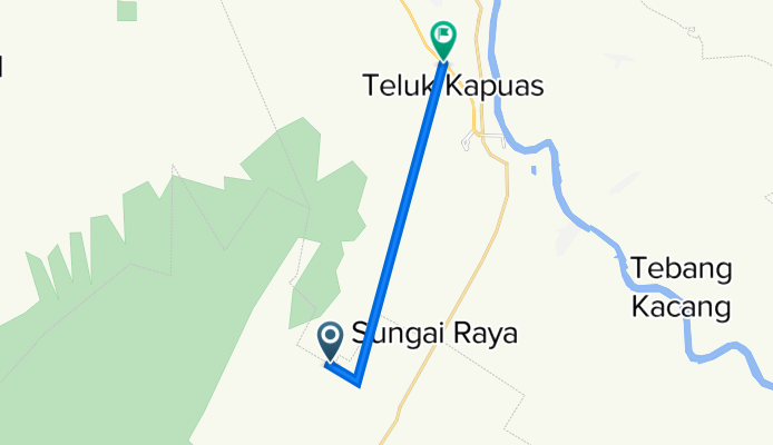 Jalur ayani 3, Kecamatan Rasau Jaya to V9GX+XHH, Kecamatan Sungai Raya