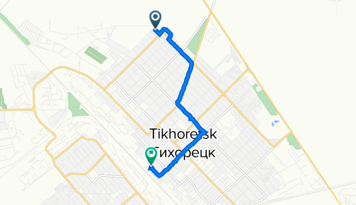 улица Кутузова, 277, Тихорецк до Октябрьская улица, 6, Тихорецк