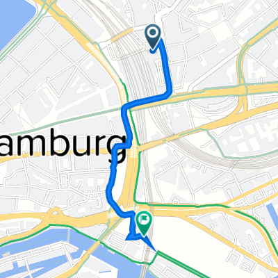 Hachmannplatz 3–12, Hamburg nach Deichtorstraße 1, Hamburg