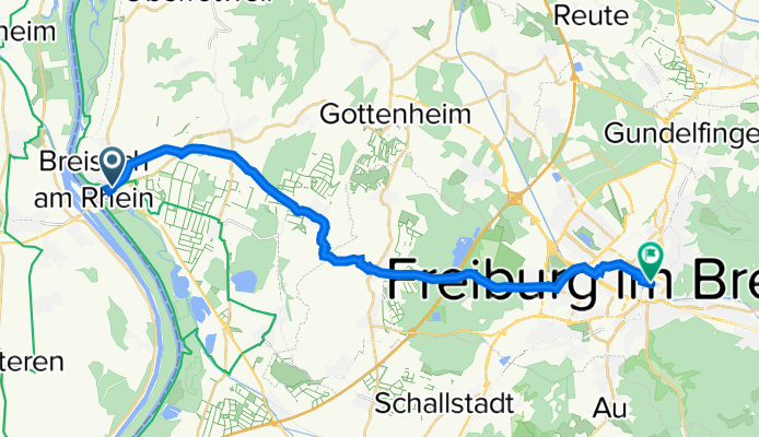 Breisach am Rhein to Freiburg