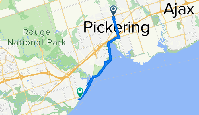 Route from 1417 Anton Sq, Pickering