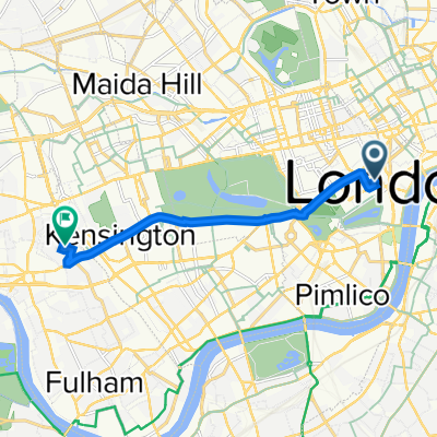 9 Suffolk Pl, London to 58 Blythe Road, London