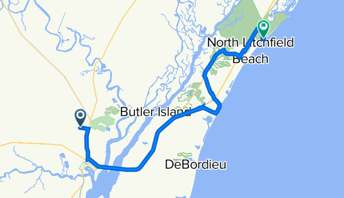 33.409° N -79.297° W nach 33.502° N -79.066° W