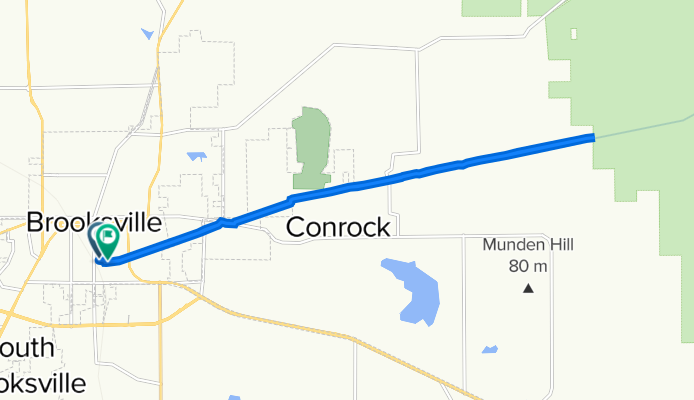 Route to 70 Russell St, Brooksville