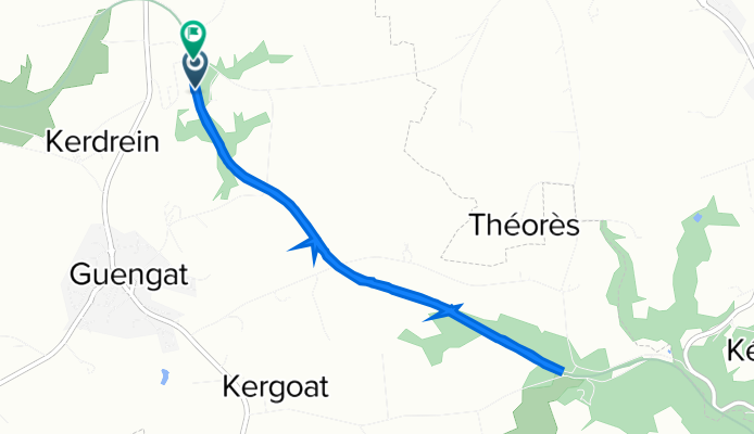 Itinéraire vers Zone Artisanale de la Base, Guengat