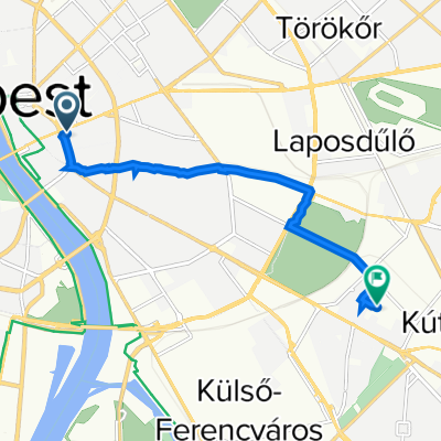 Route to Gém utca 2., Budapest X. kerület