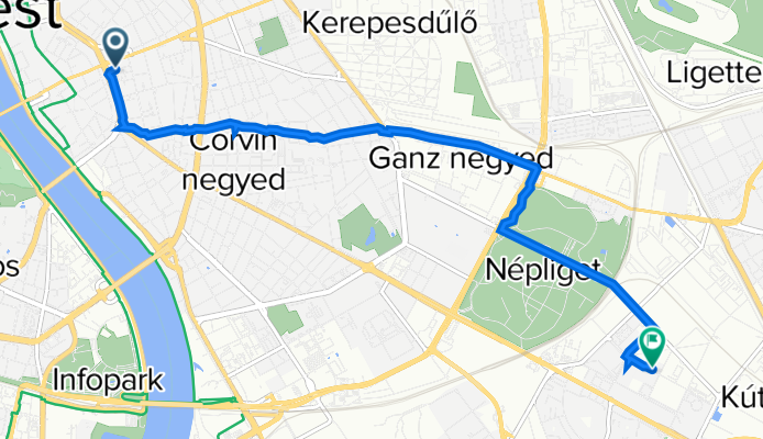 Route to Gém utca 2., Budapest X. kerület