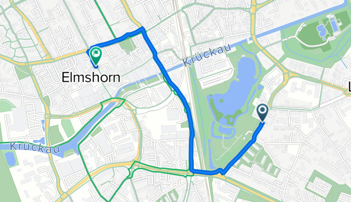 Steindamm 36, Elmshorn nach Kirchenstraße 1, Elmshorn