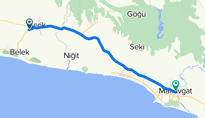 Belek Caddesi No:35 to Antalya Caddesi 33